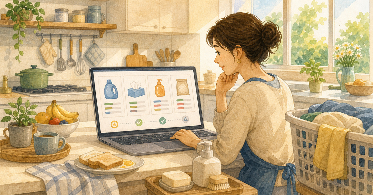 主婦が日用品・コスメ・子供服で使うシーン|Price Checker(Chrome拡張)の家計活用ガイド